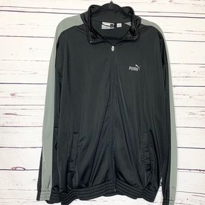 PUMA Black & Gray Zip Up Track Jacket Men’s Size XXL